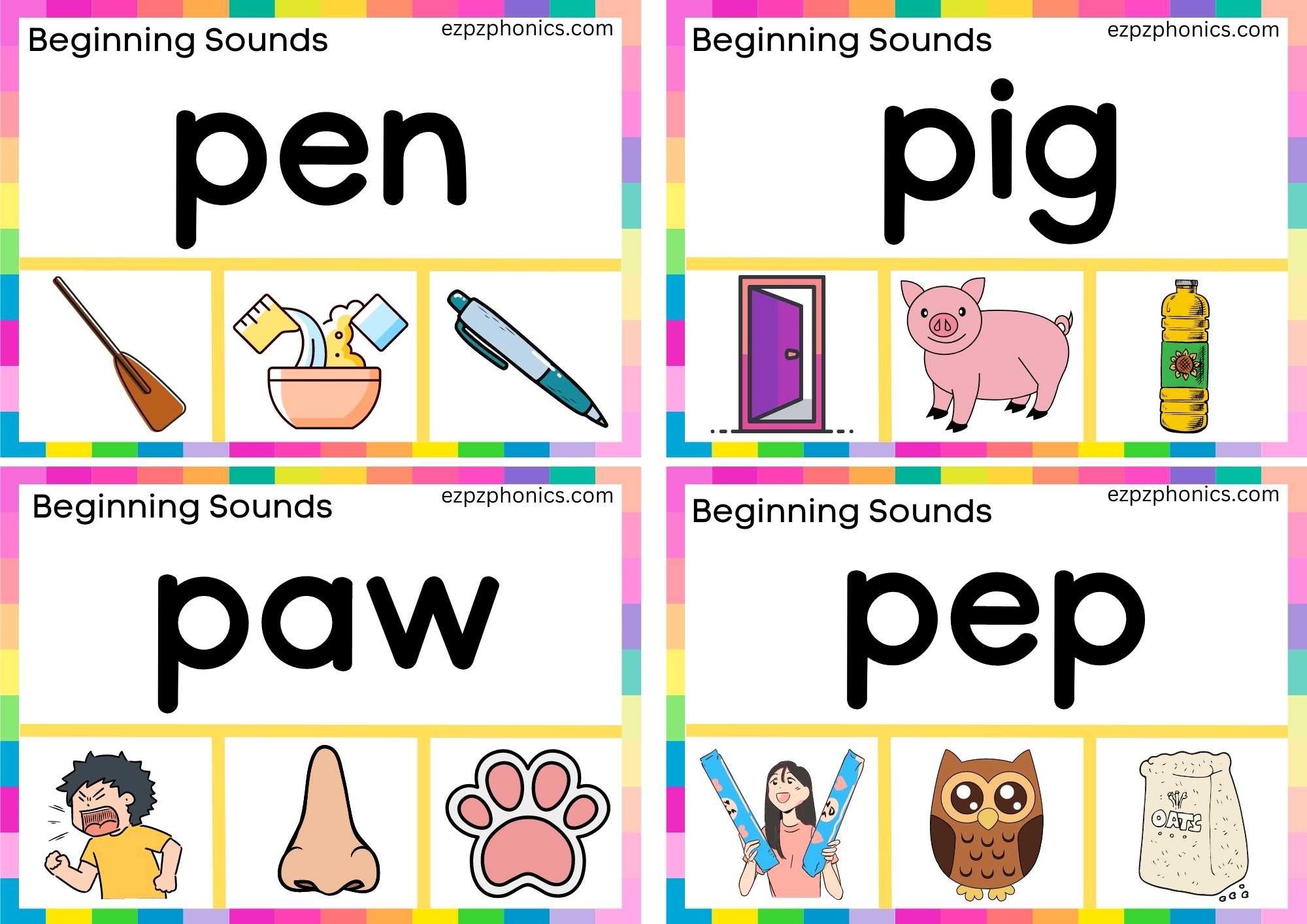 Letter P Read The Word And Clip The Correct Image Clip Card Group 2